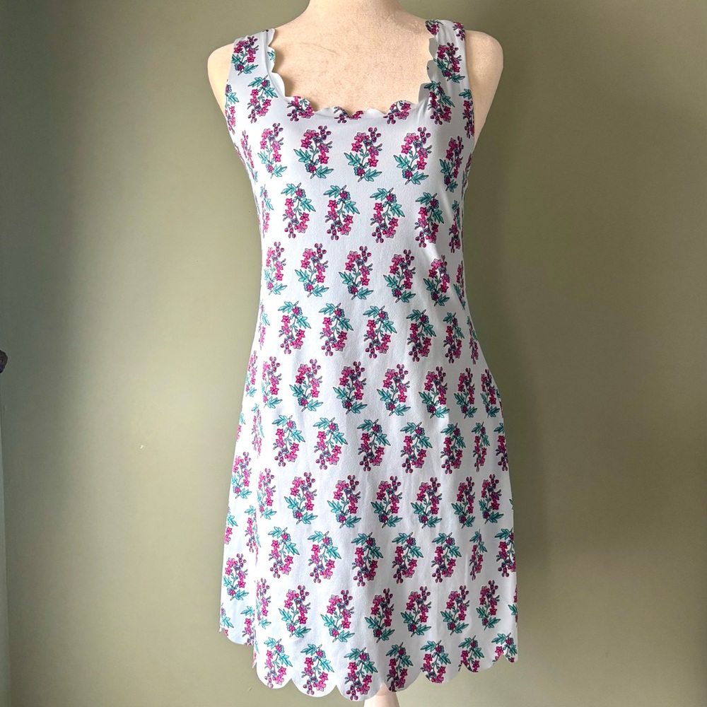 J. Crew Active Floral Scalloped Trim Dress - Picture 4 of 8